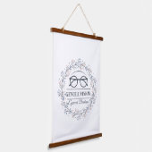 Delicate Neutral Flowers Reading Glasses Logo Wandteppich Mit Holzrahmen (Gewinkelt)