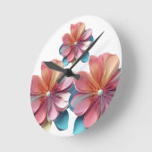 Delicate Paper Petal Bloom Runde Wanduhr (Winkel)