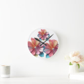 Delicate Paper Petal Bloom Runde Wanduhr (Zuhause)