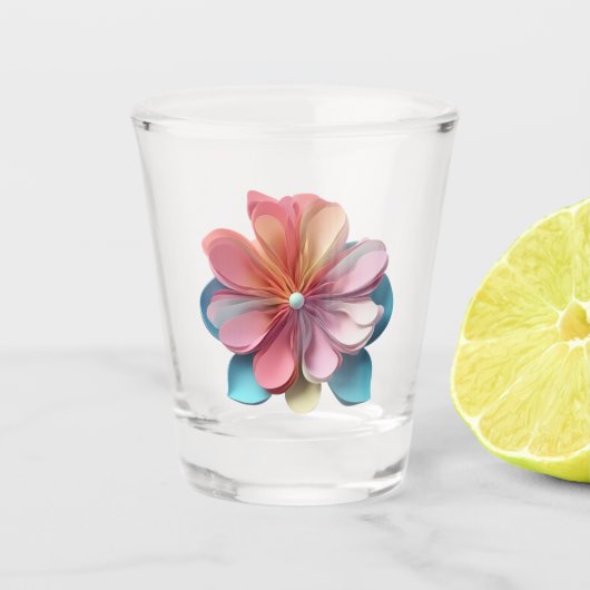 "Delicate Paper Petal Bloom" Schnapsglas (Vorderseite)