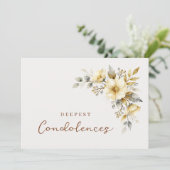 Delicate Pastel Ivory Tones Floral Corner Sympathy (Stehend Vorderseite)