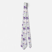 Delicate Pastel Purple Floral Wedding Neck Tie Krawatte (Vorderseite)