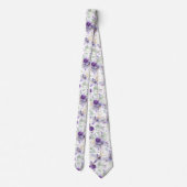 Delicate Pastel Purple Floral Wedding Neck Tie Krawatte (Rückseite)