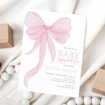 Delicate Pink Bow Girl Baby Sprinkle