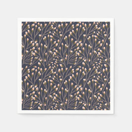 Delicate Pink Buds on Brown Branches Serviette
