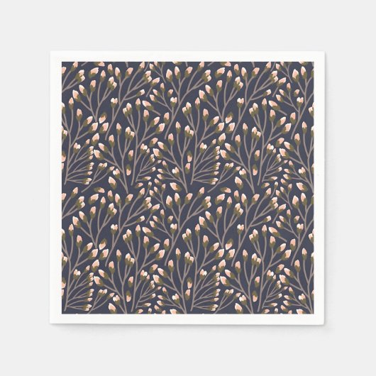 Delicate Pink Buds on Brown Branches Serviette (Vorderseite)