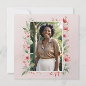 Delicate Pink Cherish Botanical Wildflower Funeral Einladung (Rückseite)