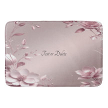 Delicate Pink Floral Bath Mat