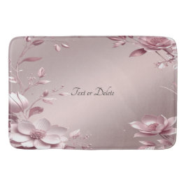Delicate Pink Floral Bath Mat Badematte