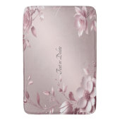 Delicate Pink Floral Bath Mat Badematte (Vorderseite Vertikal)