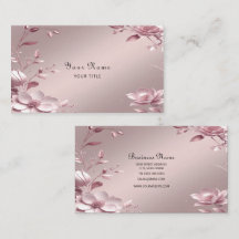 Delicate Pink Floral Business Card