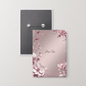 Delicate Pink Floral Button (Vorderseite/Rückseite)