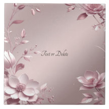 Delicate Pink Floral Ceramic Tile