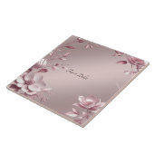 Delicate Pink Floral Ceramic Tile Fliese (Seite)