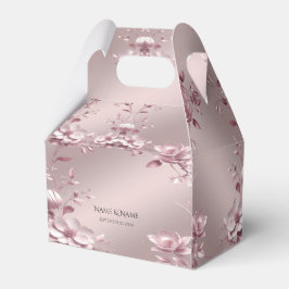 Delicate Pink Floral Favor Box Geschenkschachtel