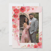 Delicate Pink Floral Frame Christian Catholic Einladung (Rückseite)