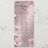 Delicate Pink Floral Frame Wedding  Program Programm (Rückseite)