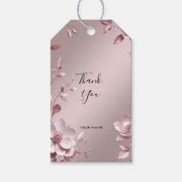 Delicate Pink Floral Gift Tag Geschenkanhänger