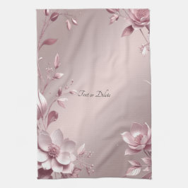 Delicate Pink Floral Kitchen Towel Geschirrtuch