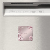 Delicate Pink Floral Magnet (In Situ (Geschirrspüler))