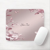 Delicate Pink Floral Mousepad (Mit Mouse)