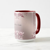 Delicate Pink Floral Mug Tasse (VorderseiteRechts)