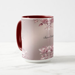 Delicate Pink Floral Mug Tasse