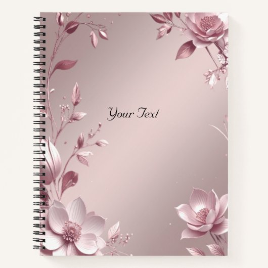 Delicate Pink Floral Notebook Notizblock (Vorderseite)