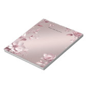 Delicate Pink Floral Notepad Notizblock (Rotiert)