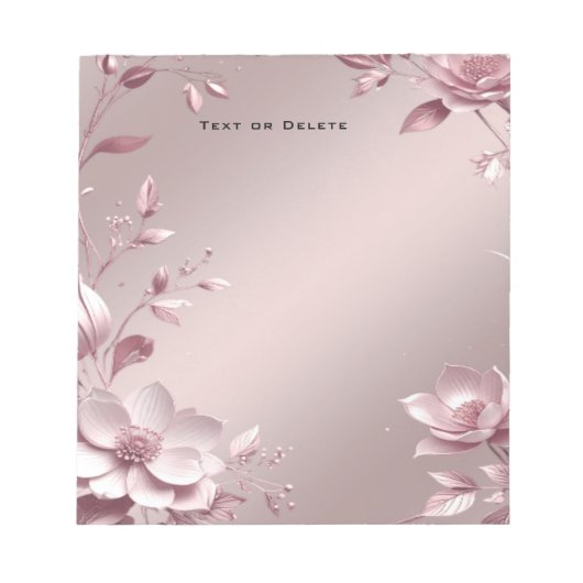 Delicate Pink Floral Notepad Notizblock (Vorderseite)