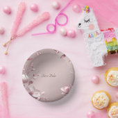 Delicate Pink Floral Paper Bowls Pappteller (Party)