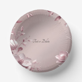 Delicate Pink Floral Paper Bowls Pappteller