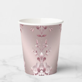 Delicate Pink Floral Paper Cups Pappbecher