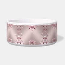 Delicate Pink Floral Pet Bowl