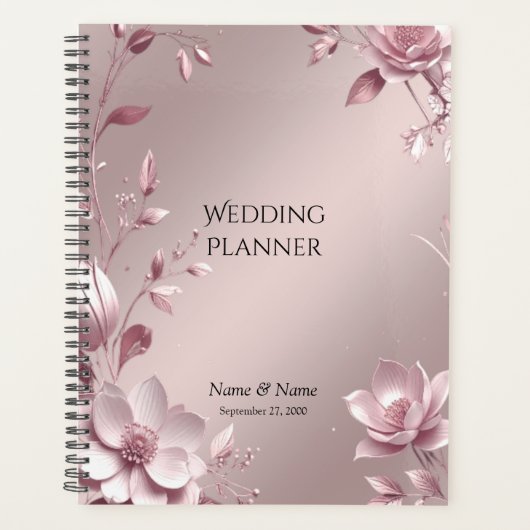 Delicate Pink Floral Planner Planer (Vorderseite)