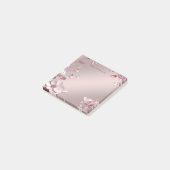 Delicate Pink Floral Post it Notes Post-it Klebezettel (angewinkelt)
