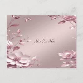 Delicate Pink Floral Postcard Postkarte