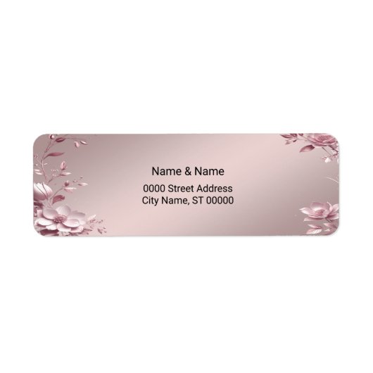 Delicate Pink Floral Return Address Label (Vorne)