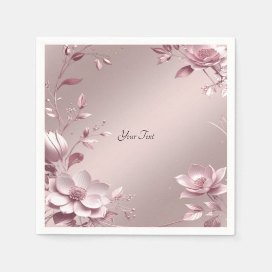 Delicate Pink Floral Serviette (Vorderseite)