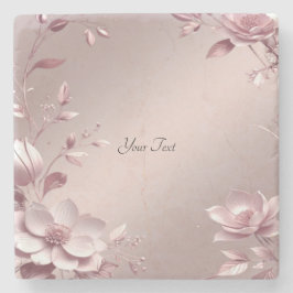 Delicate Pink Floral Stone Coaster Steinuntersetzer