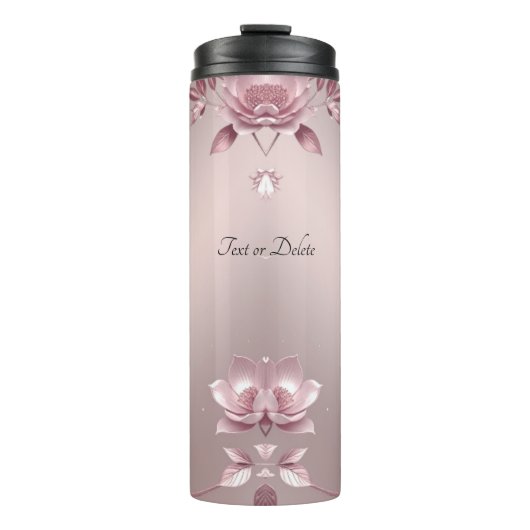 Delicate Pink Floral Thermosbecher (Vorderseite)