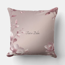 Delicate Pink Floral Throw Pillow Kissen