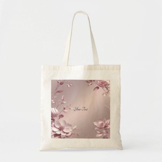 Delicate Pink Floral Tote Bag Tragetasche (Vorne)