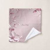 Delicate Pink Floral Towel Set (Waschlappen)
