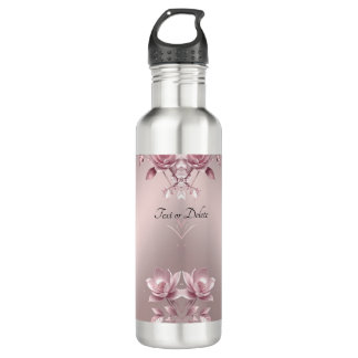 Delicate Pink Floral Water Bottle Edelstahlflasche