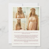 Delicate Pink Floral Wreath Graduation Cap  Einladung (Rückseite)