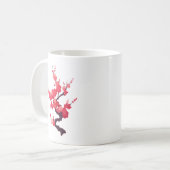 Delicate Pink Japanese Cherry Tree Twig Kaffeetasse (Vorderseite Links)