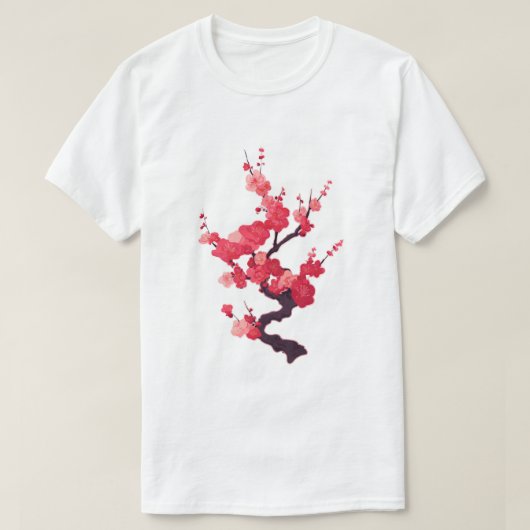 Delicate Pink Japanese Cherry Tree Twig T-Shirt (Design vorne)