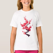 Delicate Pink Japanese Cherry Tree Twig T-Shirt (Vorderseite)