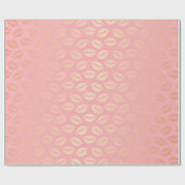 Delicate Pink Pastel Golden Kiss Hugs Geschenkpapier (Flach)
